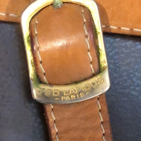 TED LAPIDUS Paris Monogram Embossed Vinyl Leather Crossbody Messenger Bag RARE - Picture 6 of 17